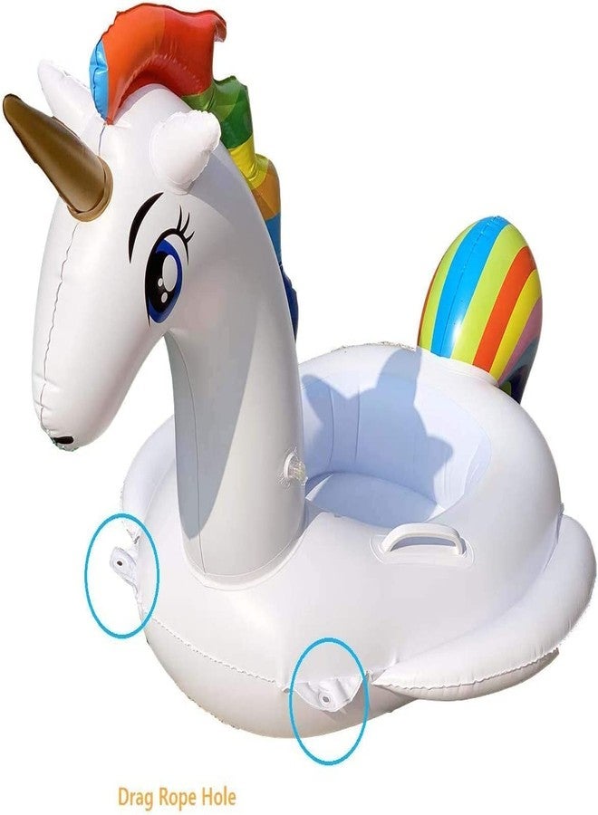 VENDICS Unicorn Baby Pool Float Infant Inflatable Swimming Ring with Handles for Kids Aged 1-5 Years Unicorn air Tube - Image 3